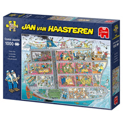 Jan van Haasteren self-portrait cameo inside Cruise Ship puzzle