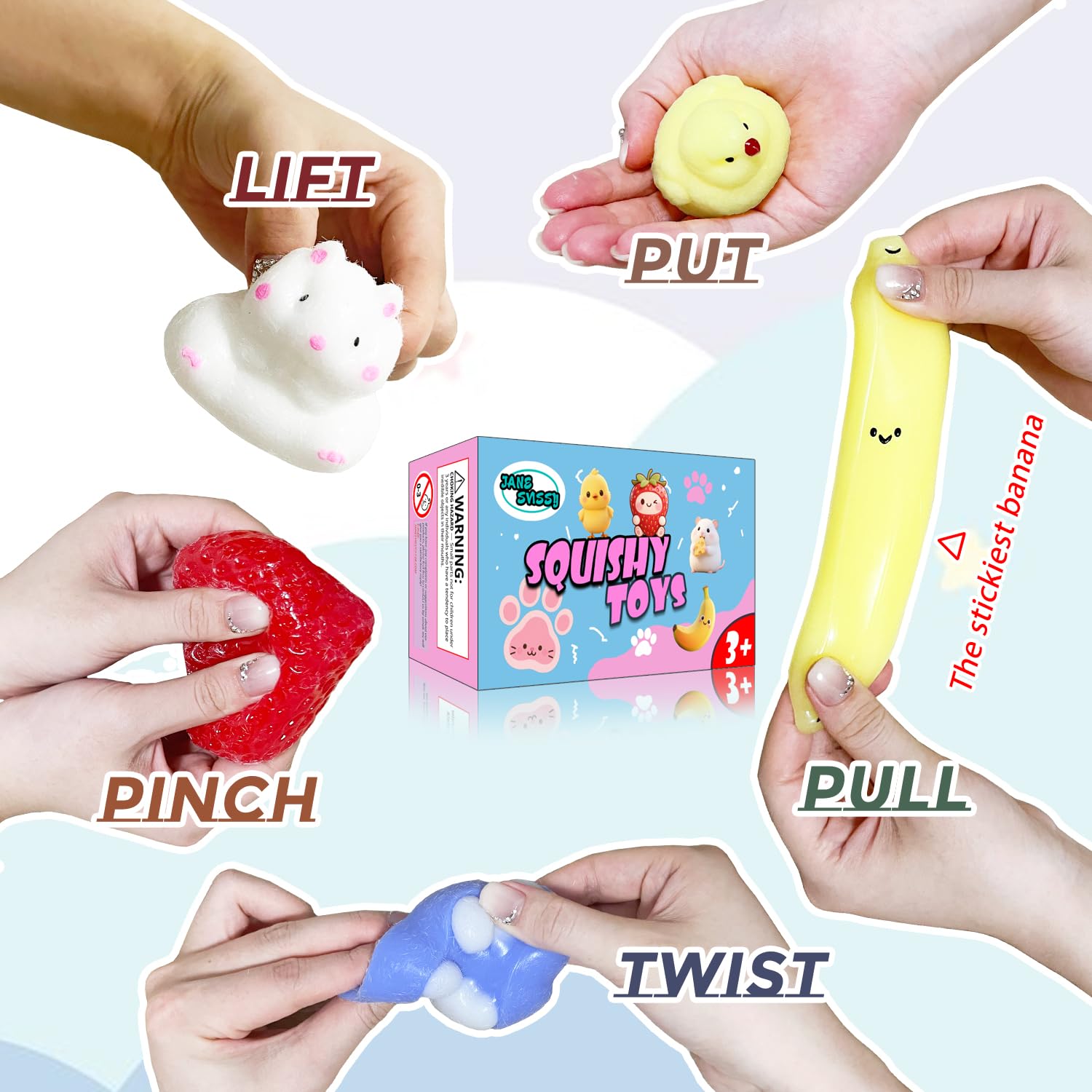 JANESVISSY cat paw squishies ready for fidgeting and focus during study
