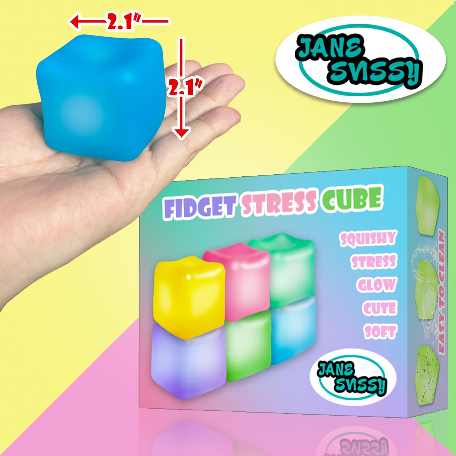 JANESVISSY glow stress cube green aids focus with discreet fidgeting in class