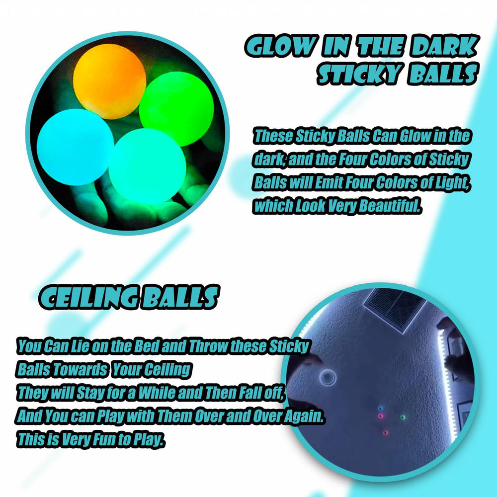 JANESVISSY glow sticky ball washable for repeated use.