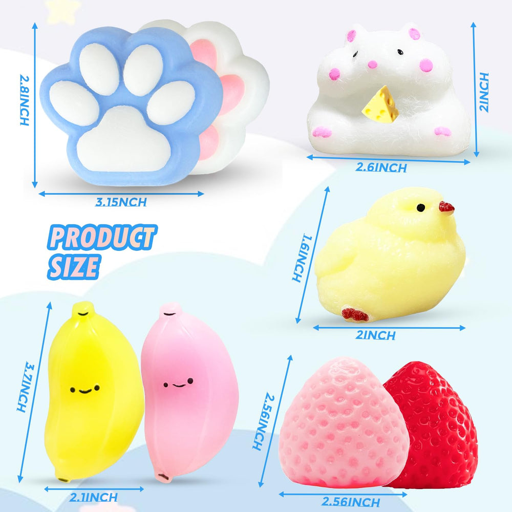 JANESVISSY strawberry squishies with soft silicone texture for sensory play