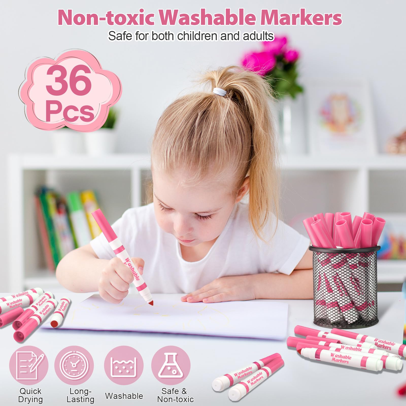 Janjaugh markers suit coloring large areas with bold smooth strokes.