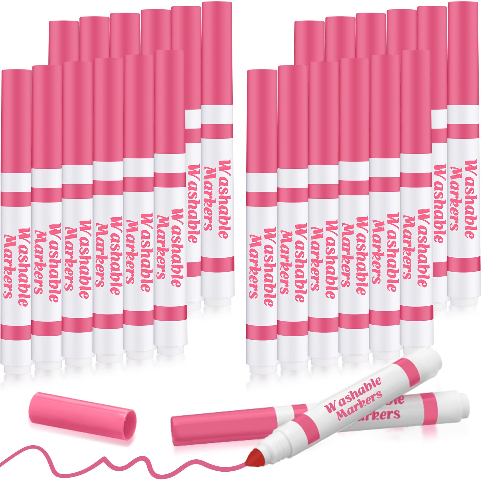 Janlaugh 24-pc washable markers bulk pack, a classroom staple for arts and crafts.