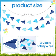 Janlaugh 3D paper airplanes banner adds lively decor for classrooms and parties.