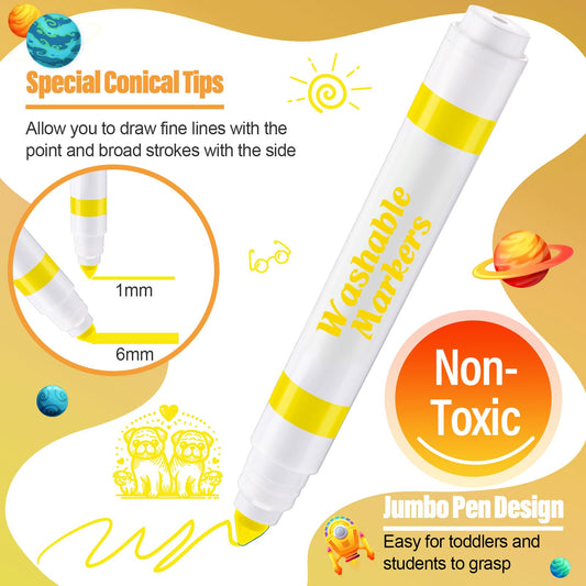Janlaugh conical-tip broad-line markers for versatile coloring