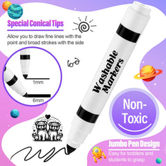 Janlaugh conical-tip broad-line markers showing versatile tip design.