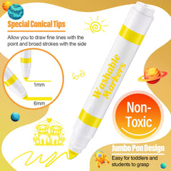 Janlaugh conical-tip broad-line markers for versatile coloring