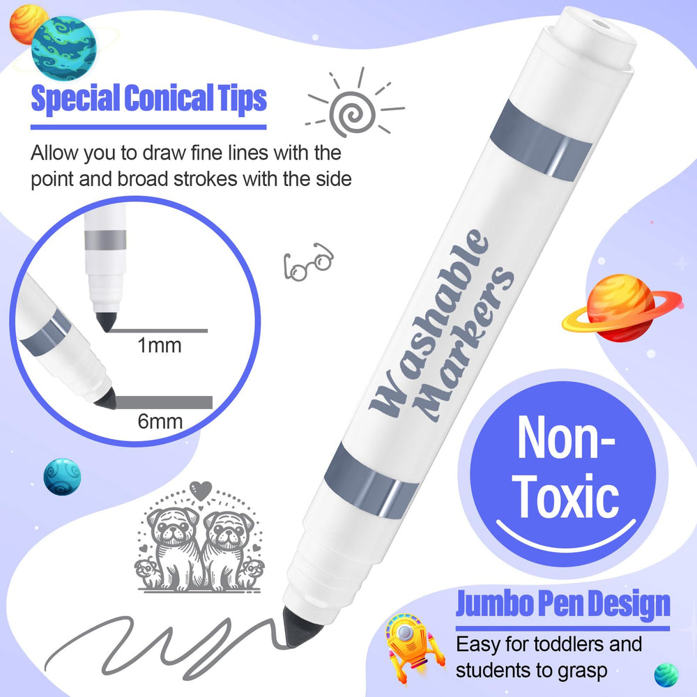 Janlaugh gray marker conical tip close-up for smooth strokes