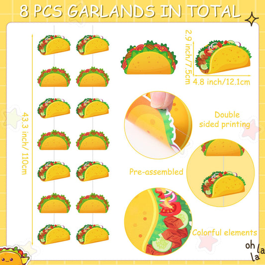 Janlaugh multicolor taco cutouts for vivid party decor