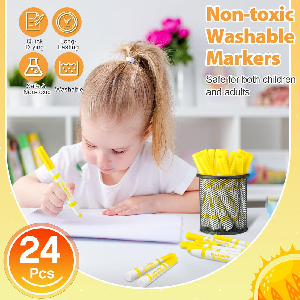 Janlaugh yellow markers ideal for school assignments and crafts