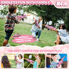 Friends enjoying outdoor play with the JANNIRESS gel ball blaster