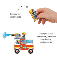 Janod Magnéti'Book Firefighters travel storage box for tidy on-the-go play.