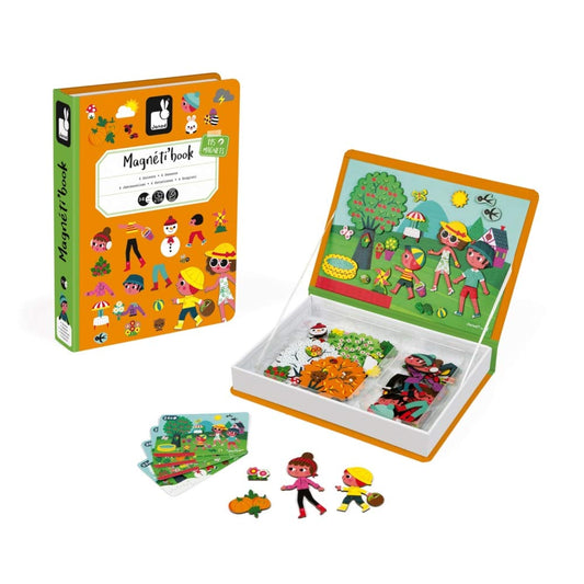 Janod MagnetiBook 4 Seasons Summer Scene helps spark imaginative play and seasonal learning
