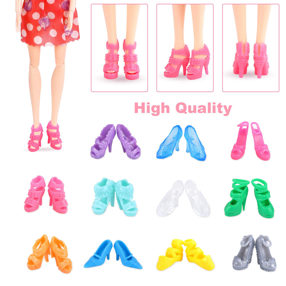 JANYUN high-heel doll boots offer stylish variety for dress-up fun.