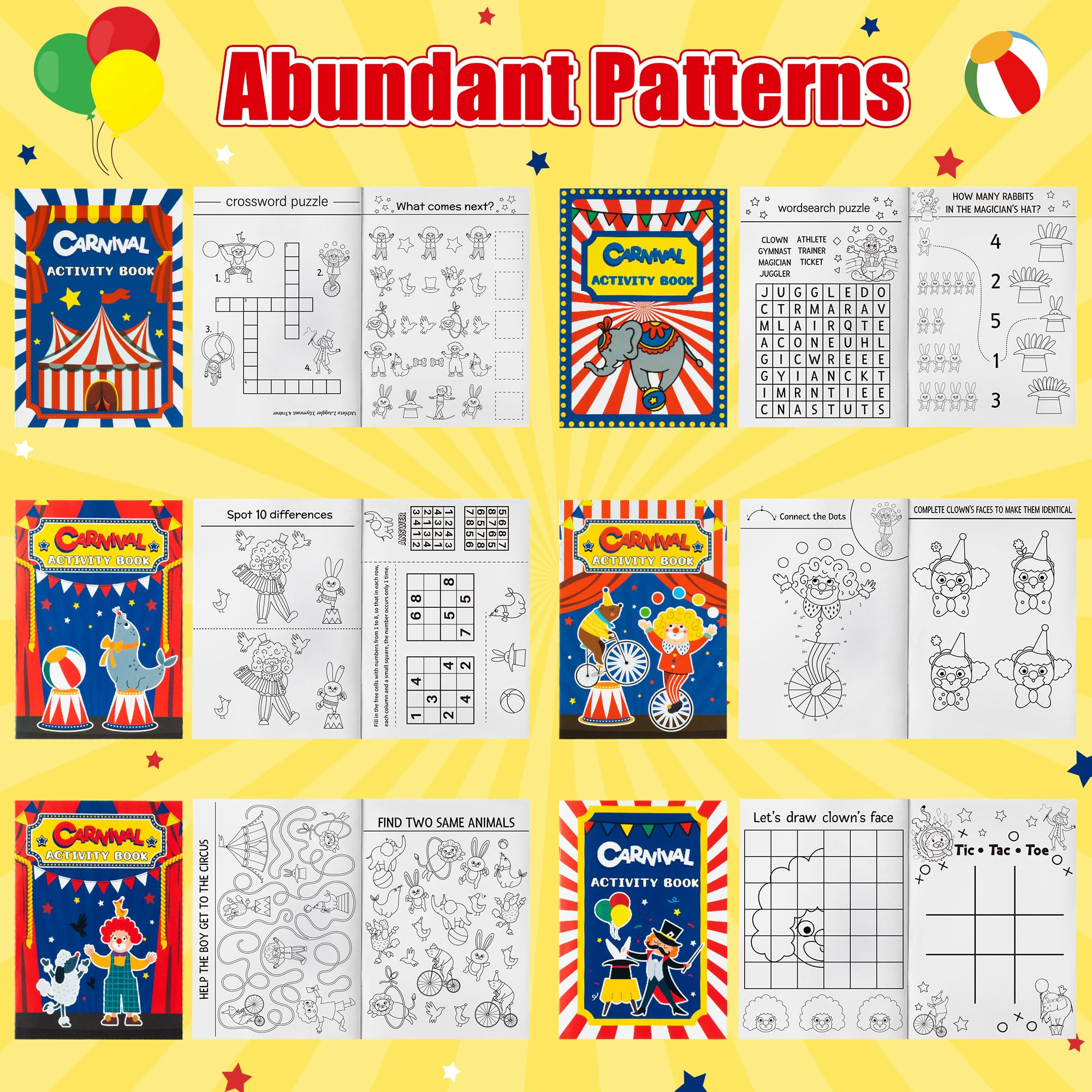 JAPBOR circus animals coloring pages feature double-sided printing for richer coloring.