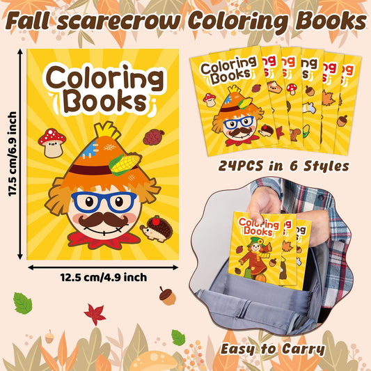 JAPBOR Fall Scarecrow coloring book cover 2 – bright seasonal artwork inspires kids.