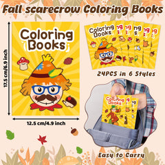 JAPBOR Fall Scarecrow coloring book cover 2 – bright seasonal artwork inspires kids.