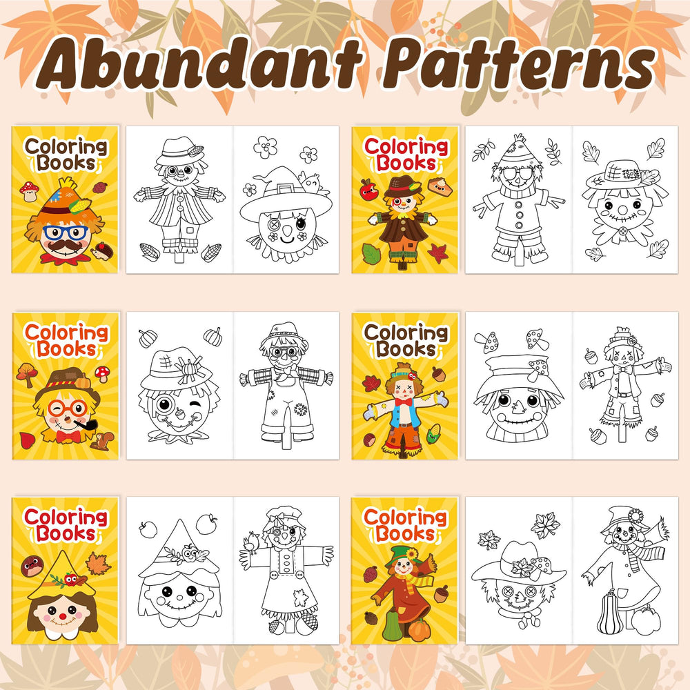 JAPBOR Fall Scarecrow coloring book inside page 1 – detailed patterns for young colorists.