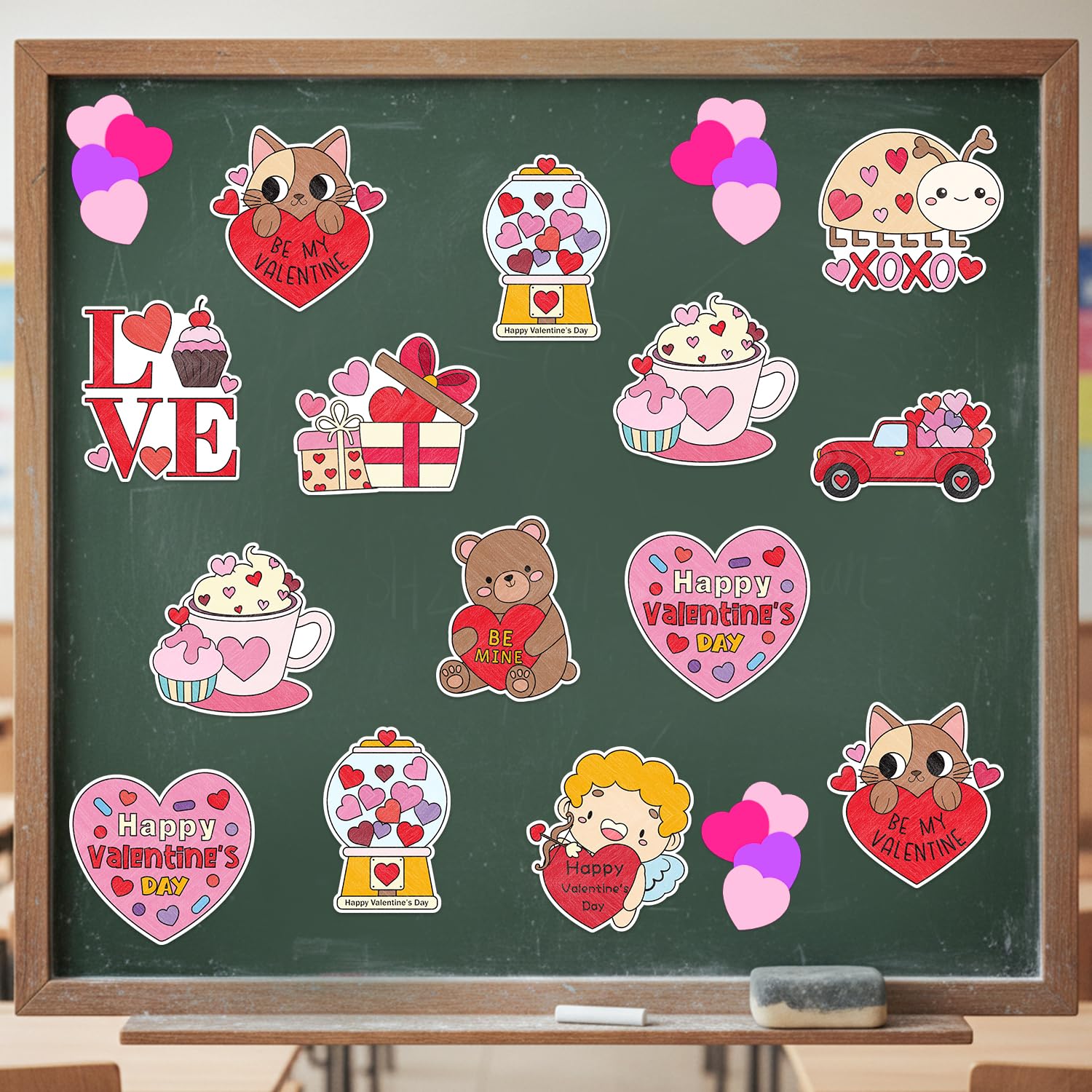 JAPBOR magnets decorate fridges, whiteboards, and more with cheerful Valentine art.