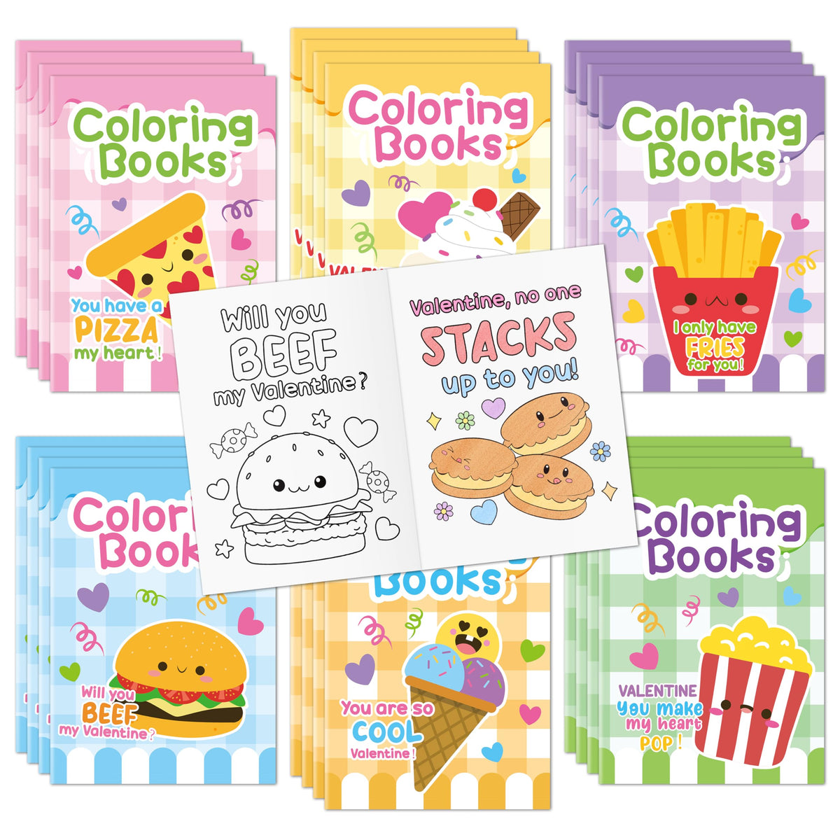 JAPBOR Valentine's dessert coloring book page for kids sparks creativity and focus.