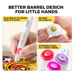 Jar Melo color-blending markers on colored paper create new shade possibilities.