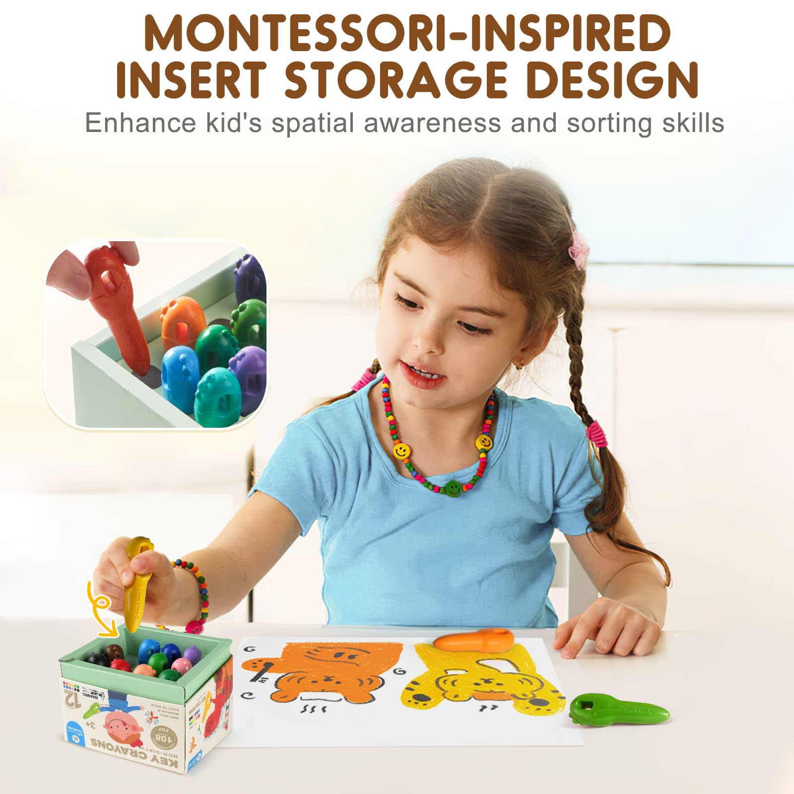 Jar Melo ergonomic jumbo crayons designed for small hands and smooth coloring.