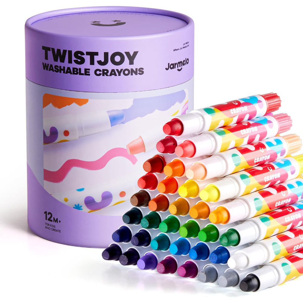 Jar Melo Jumbo Crayons: 36 colors, easy-grip for toddlers