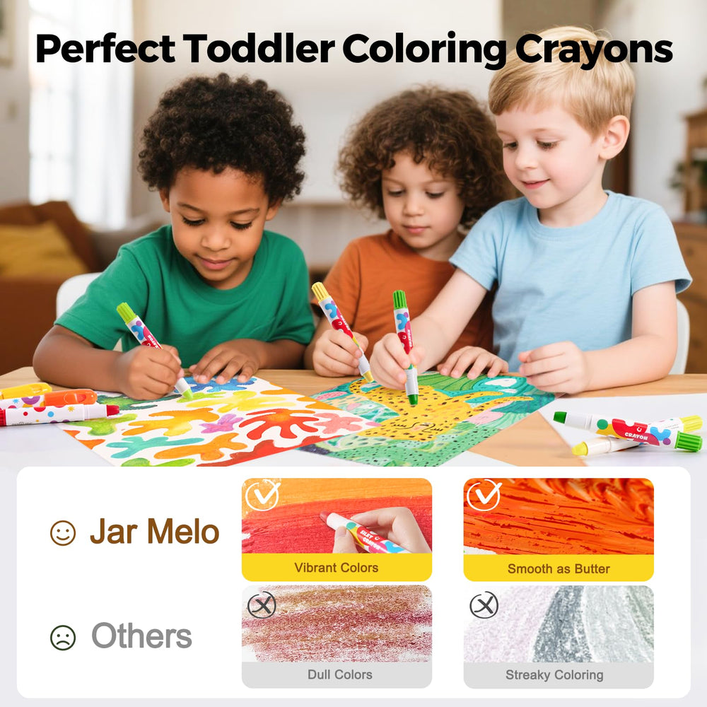 Jar Melo Jumbo Crayons washed easily with water after playtime cleanup.