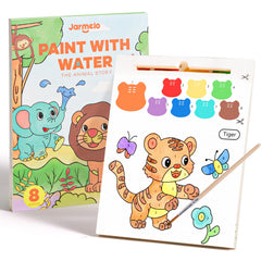 Jar Melo paint with water book airplane page for travel-friendly coloring and mess-free practice.