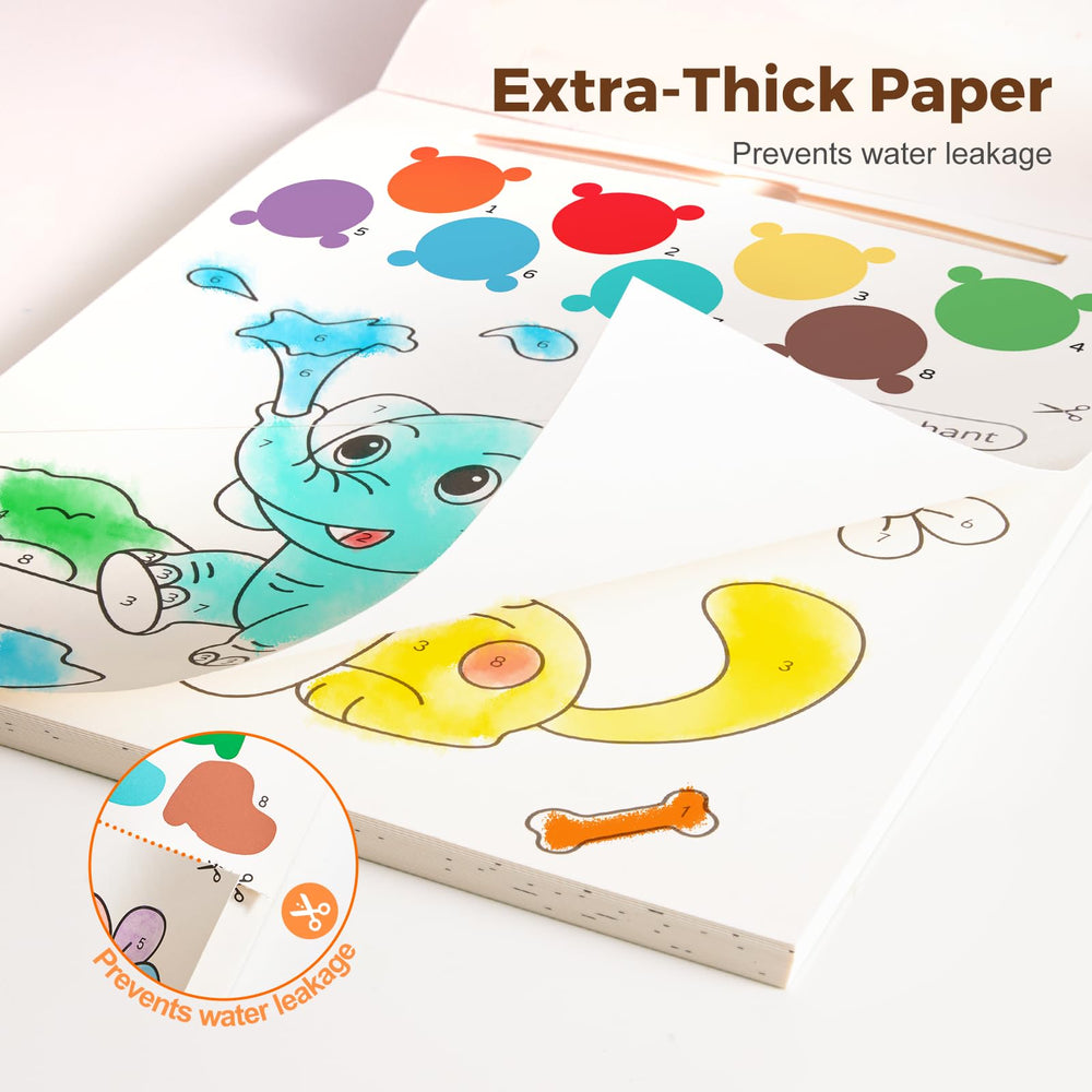Jar Melo paint with water book animal design page supports easy coloring with no prep and mess control.