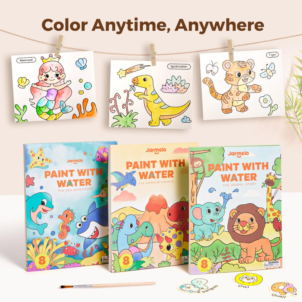 Jar Melo Paint with Water book brush and palettes includes complete painting kit