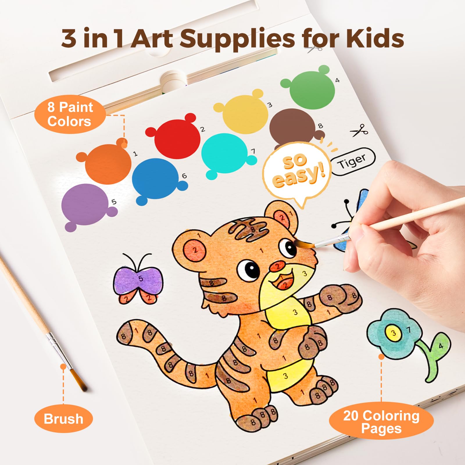 Jar Melo paint with water book color palette page encourages shade exploration and creative play.
