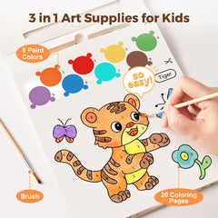 Jar Melo paint with water book color palette page encourages shade exploration and creative play.