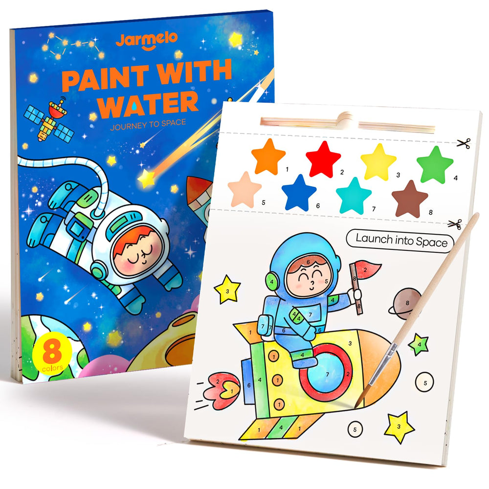 Jar Melo paint with water book cover for mess-free creative play with toddlers.