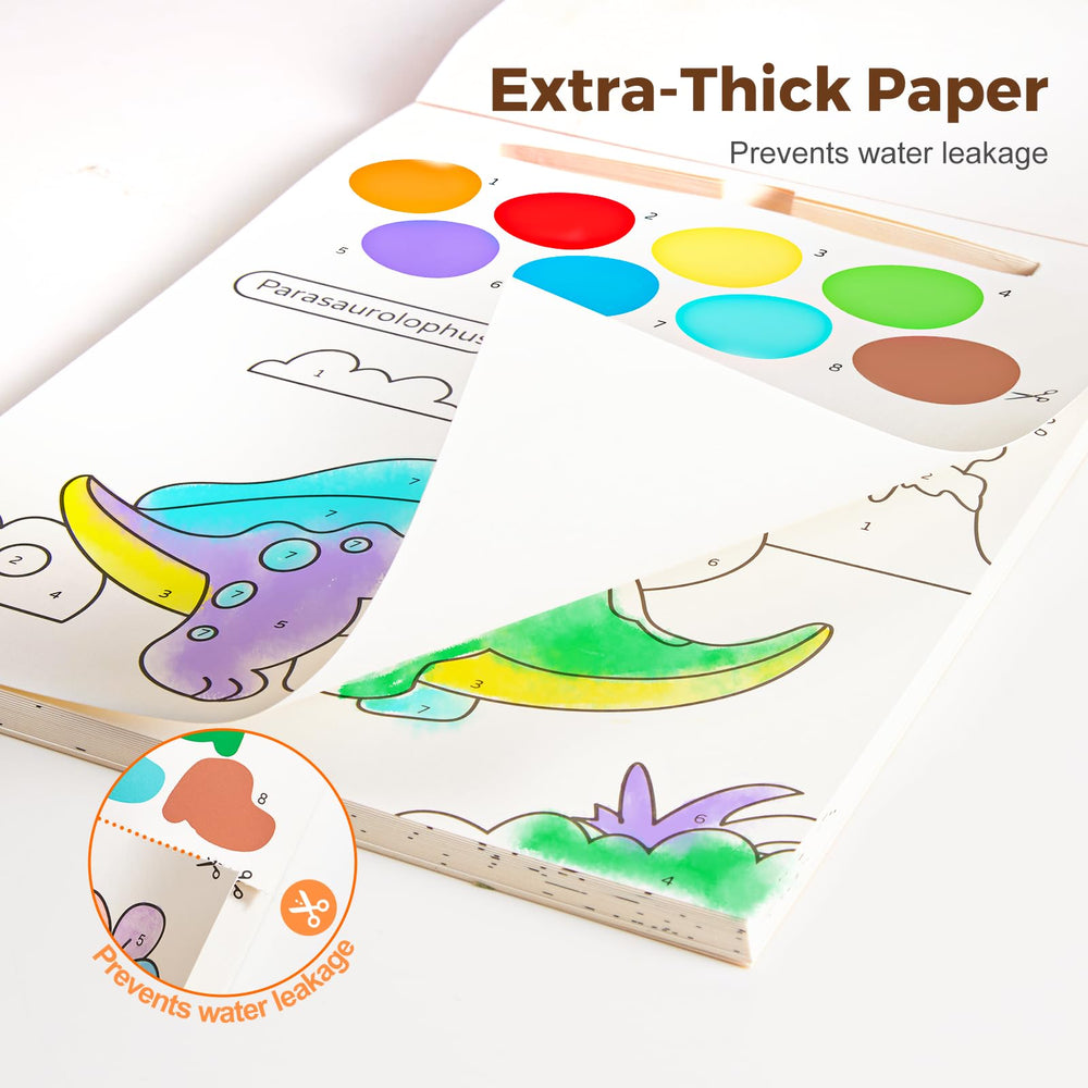 Jar Melo Paint with Water book dinosaur page sparks colorful play