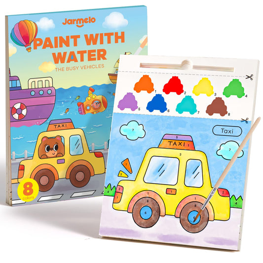 Jar Melo Paint with Water Book page design for mess-free coloring at home
