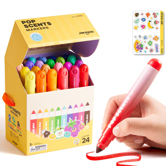 Jar Melo scented markers 24 colors pack for vibrant fragrance enriched drawings