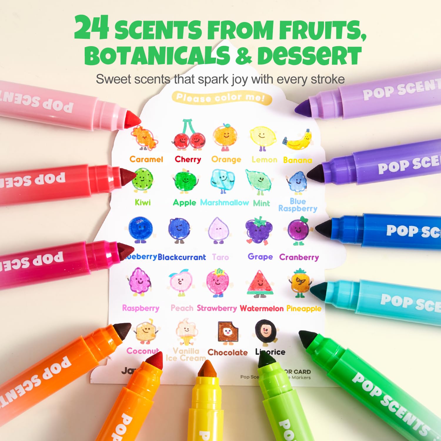 Jar Melo scented markers with portable storage case for organized on-the-go art