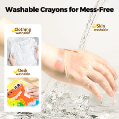 Jar Melo twist-up shell protects crayons and reduces breakage during toddler drawing.