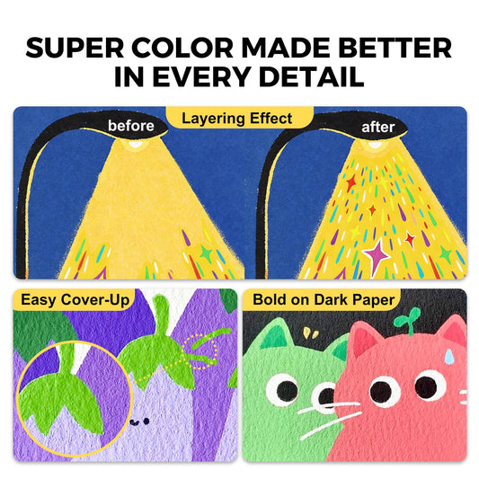 Jar Melo vivid markers with fine tips for precise detailing.