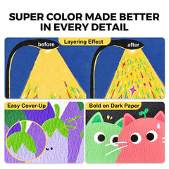 Jar Melo vivid markers with fine tips for precise outlining and detailing.