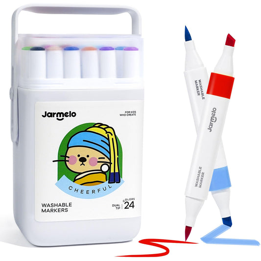 Jar Melo washables with brush-tip for precise coloring and easy cleanup.