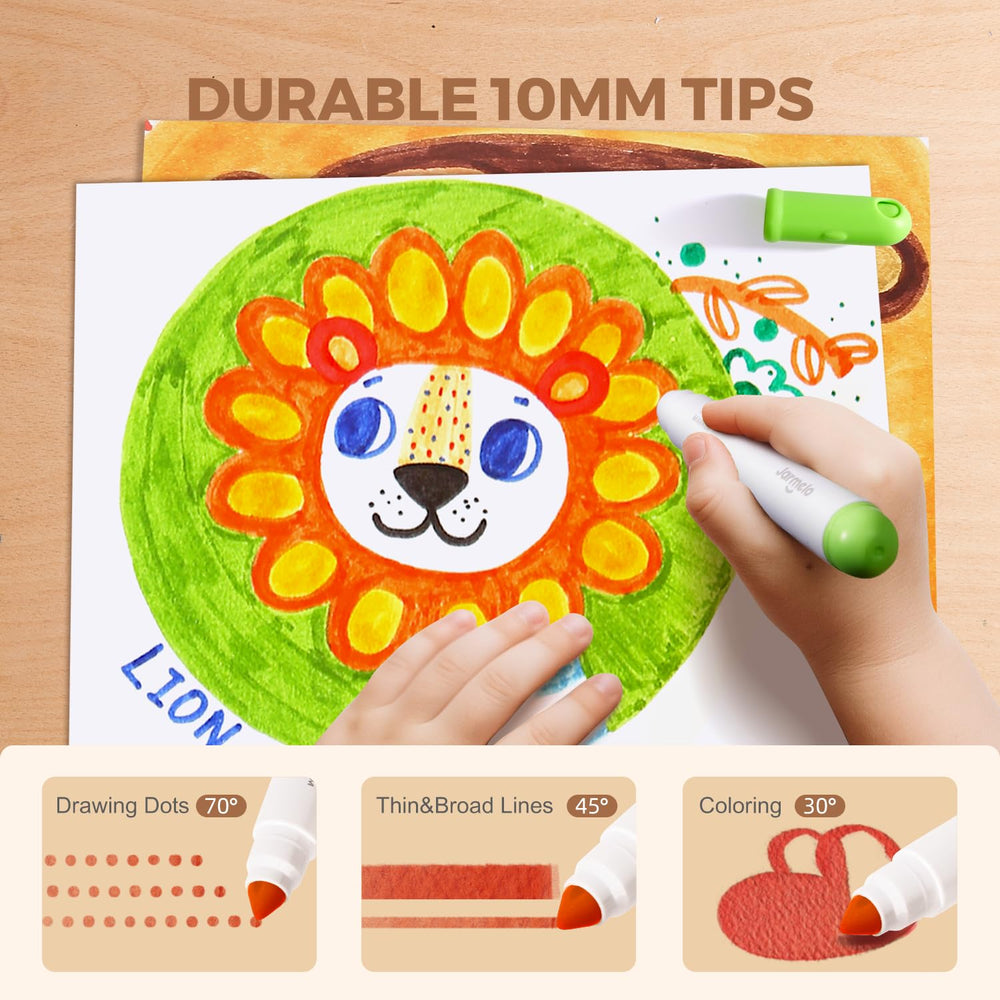 Jar Melo Washable Markers air-hole cap adds safety by reducing choking risk.