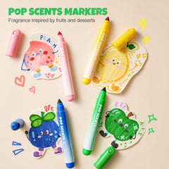 Jar Melo washable markers closeup shows vibrant colors and easy clean-up after crafts.