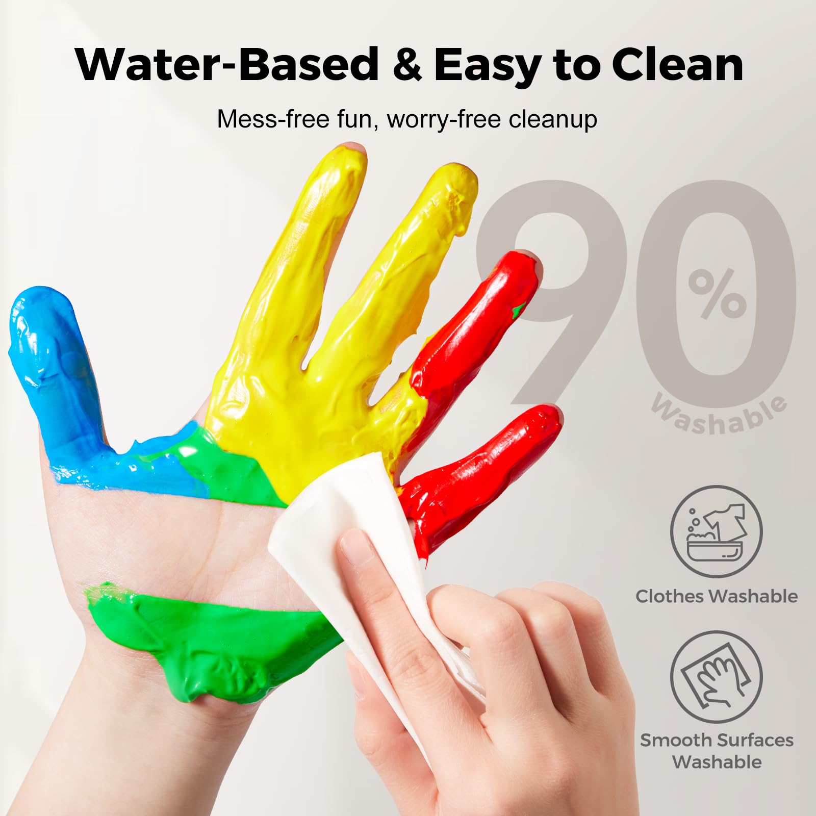 Jar Melo Easy Wash Paint: cleans from skin quickly after messy art