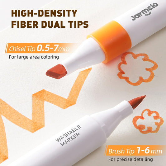Jar Melo brush-tip marker for precise lines and shading.