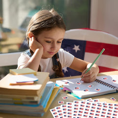 JarThenaAMCS 0.5in flag sticker adds color to envelopes