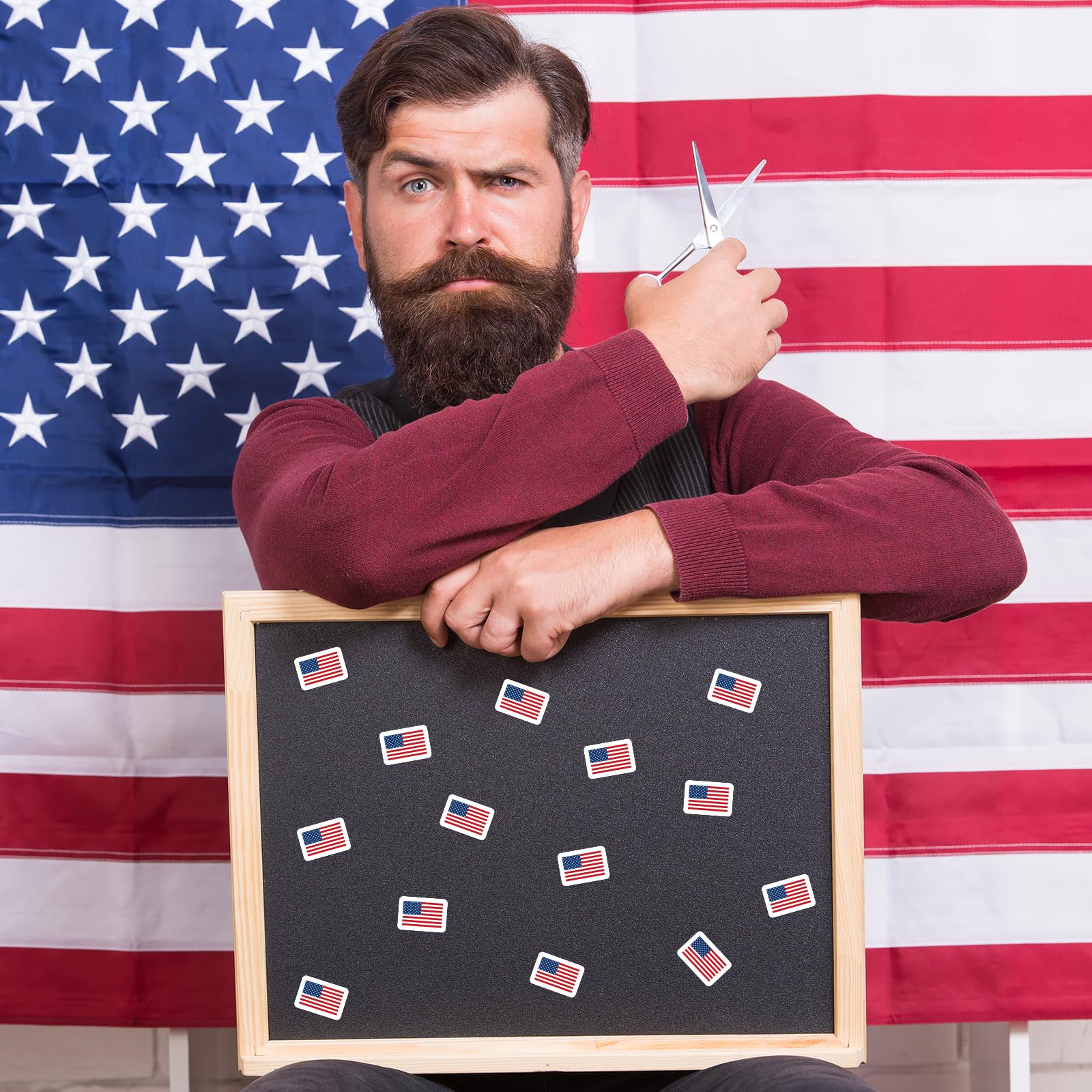 JarThenaAMCS self-adhesive flag sticker for greeting cards