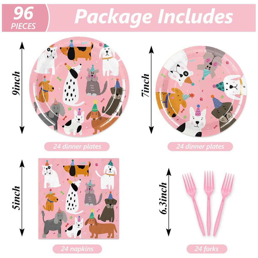 JarThenaAMCS dog birthday plates 7 inch for desserts and snacks