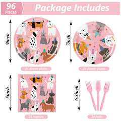 JarThenaAMCS dog birthday plates 7 inch for desserts and snacks